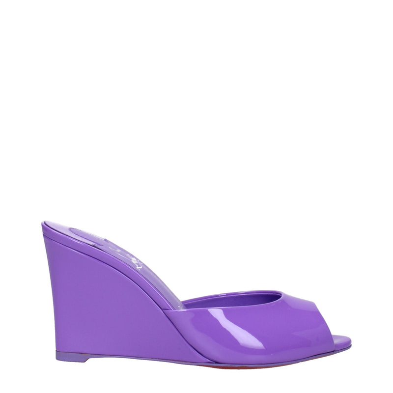 Christian Louboutin Purple Leather Wedge Sandals for Women