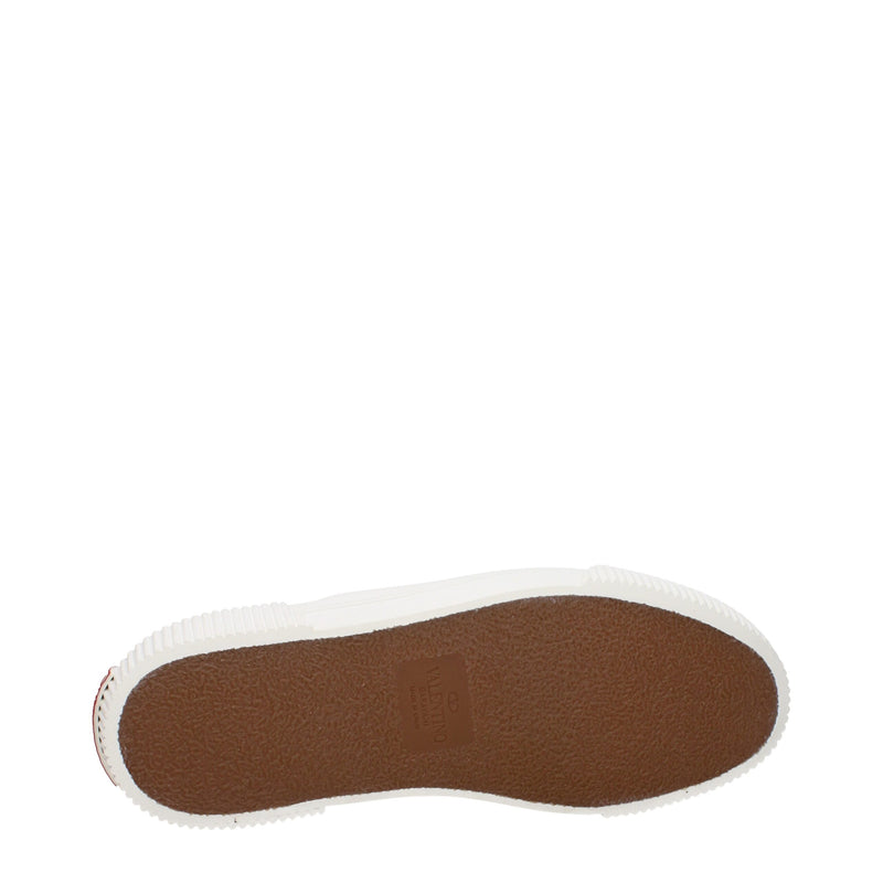 Valentino Garavani White Fabric Slip-On Loafers for Men