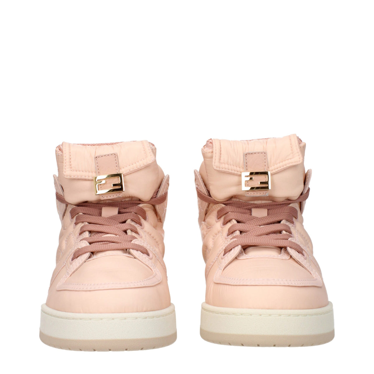 Fendi Pink Nylon High Top Sneakers for Women