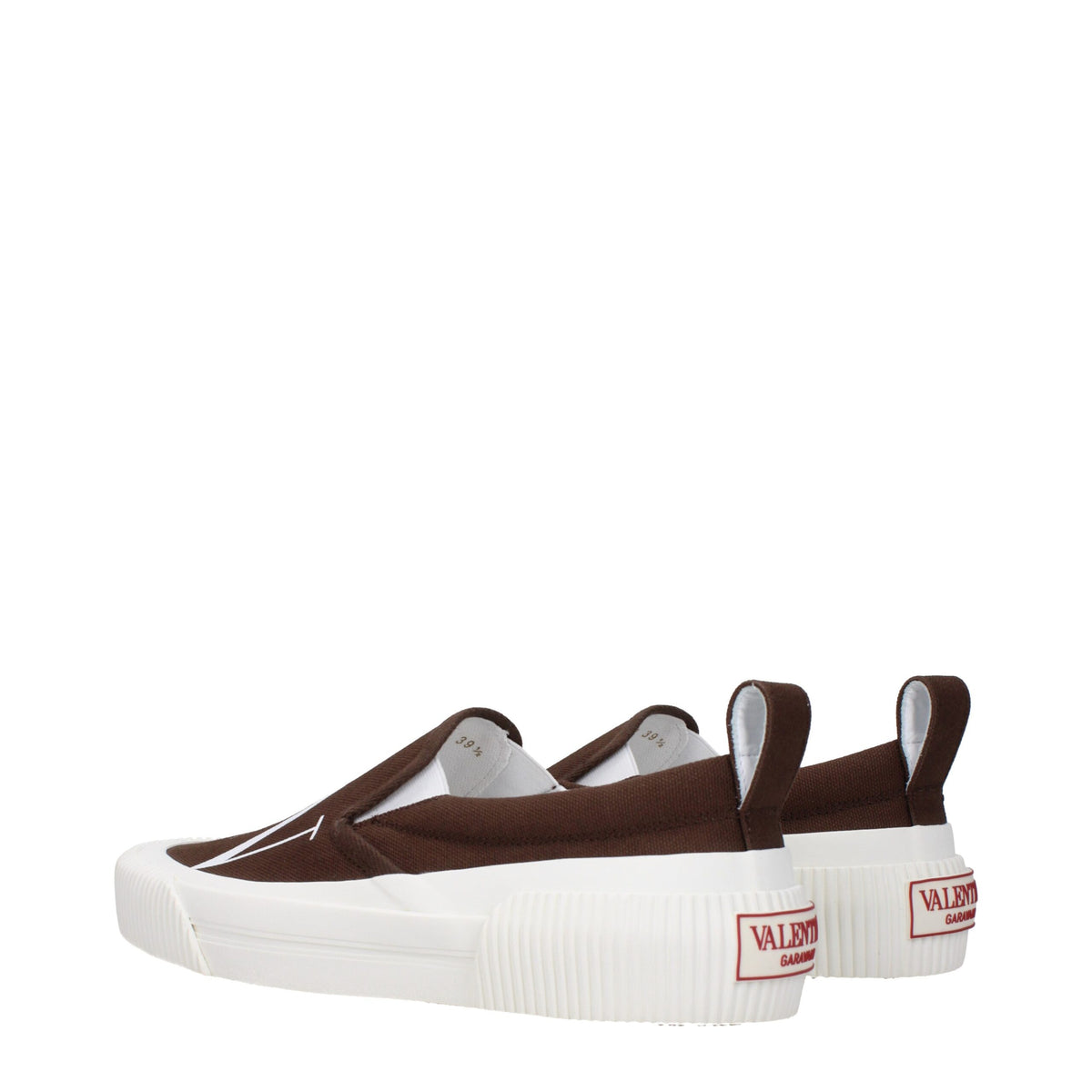 Valentino Garavani Brown Fabric Slip-On Loafers for Men