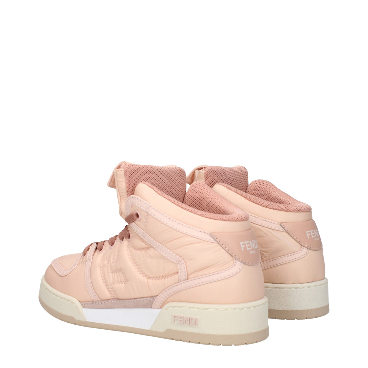 Fendi Pink Nylon High Top Sneakers for Women