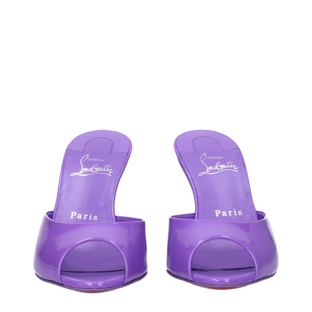 Christian Louboutin Purple Leather Wedge Sandals for Women
