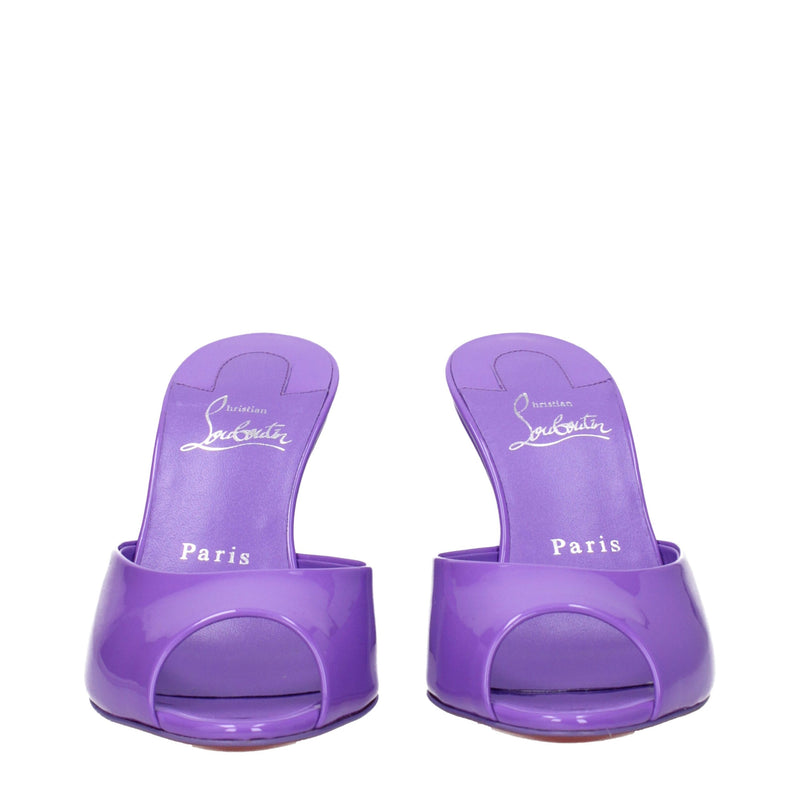 Christian Louboutin Purple Leather Wedge Sandals for Women