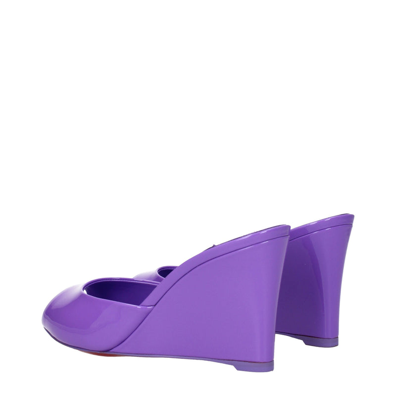 Christian Louboutin Purple Leather Wedge Sandals for Women