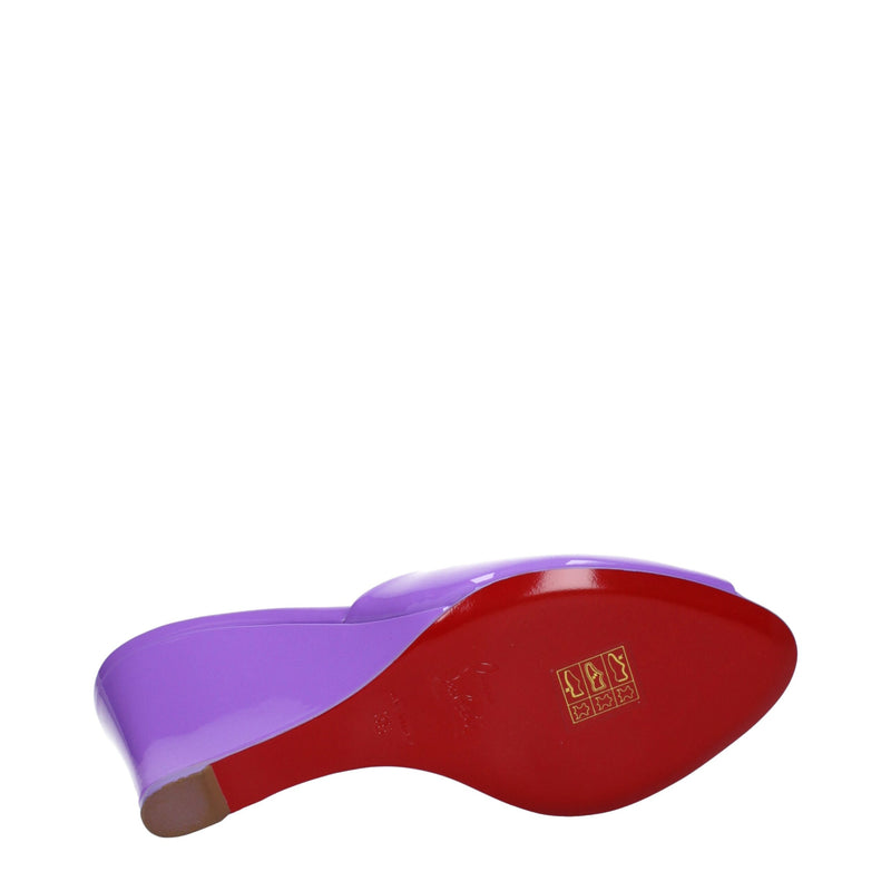 Christian Louboutin Purple Leather Wedge Sandals for Women
