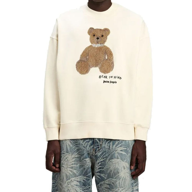 Palm Angels White Cotton Sweatshirt for Men