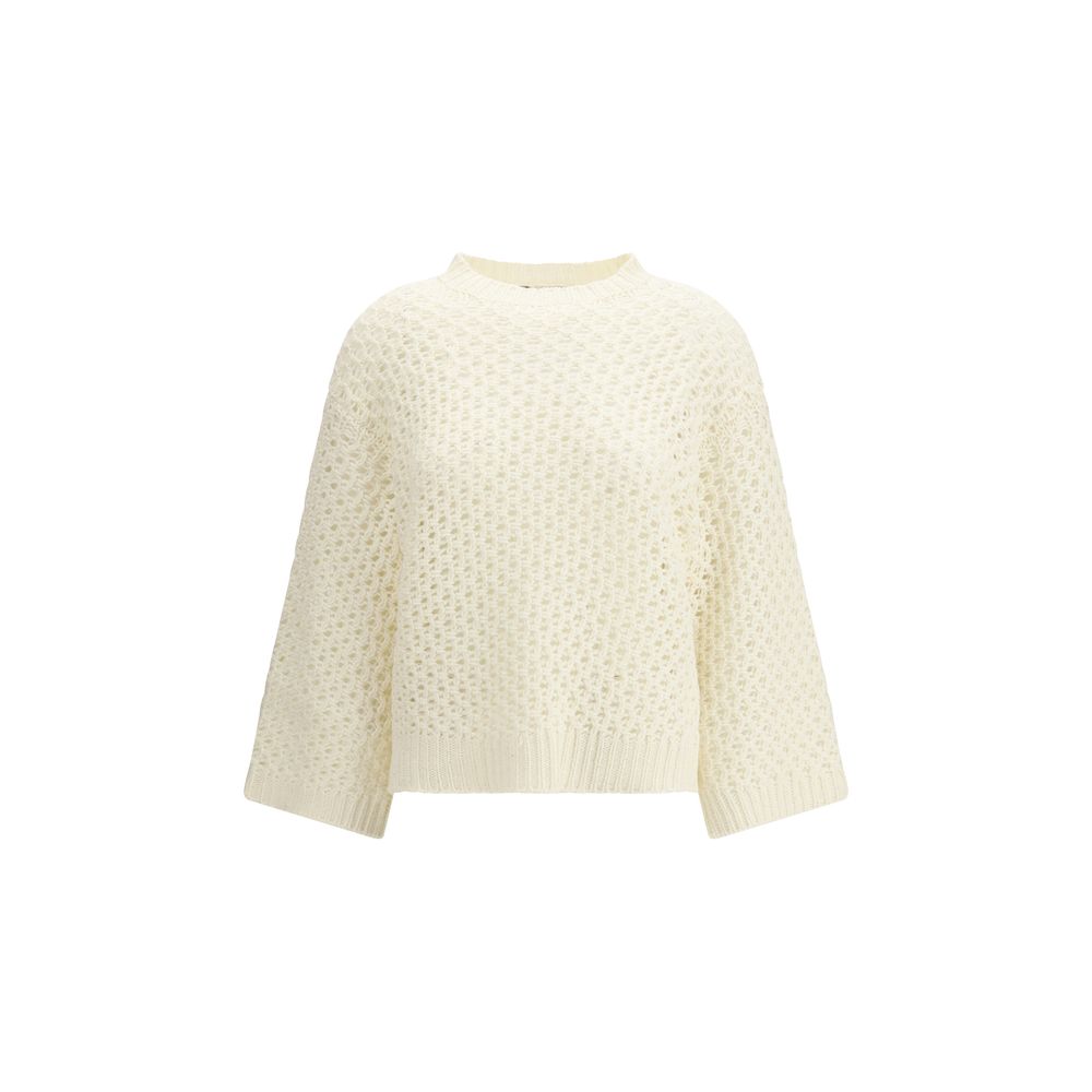 Fabiana Filippi Cream Fleece Wool Sweatshirt - Luxurious Comfort
