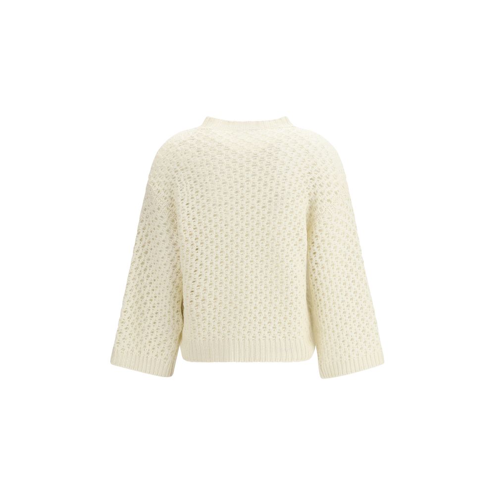 Fabiana Filippi Cream Fleece Wool Sweatshirt - Luxurious Comfort