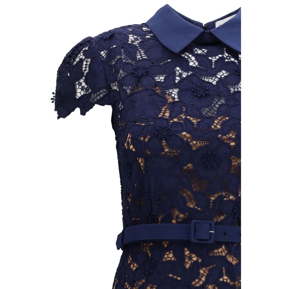 Robe de cocktail bleue en polyester Self-Portrait