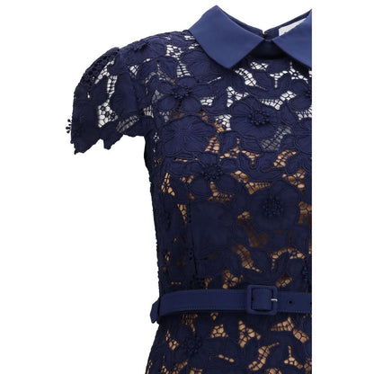 Robe de cocktail bleue en polyester Self-Portrait