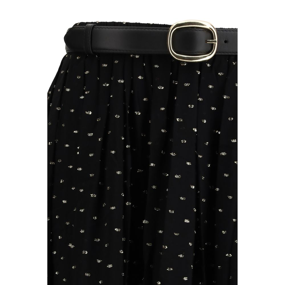 Jupe longue noire en viscose Self-Portrait