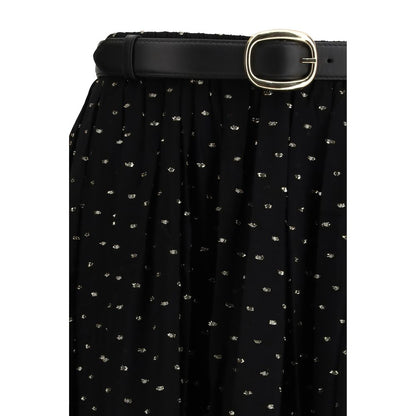 Jupe longue noire en viscose Self-Portrait