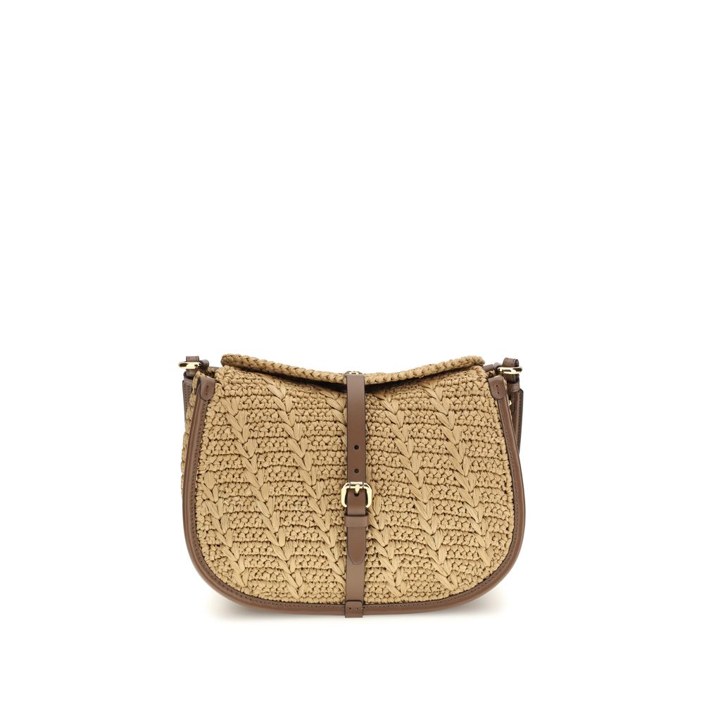 Etro Beige Raffia Pony Shoulder Bag - A Blend of Style and Functionality
