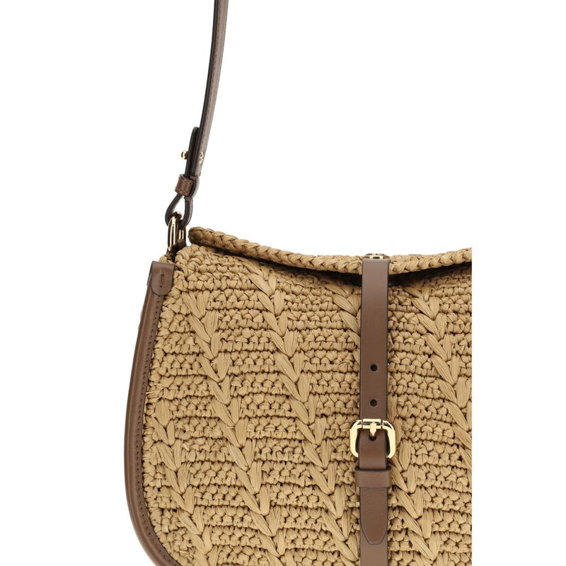 Etro Beige Raffia Pony Shoulder Bag - Élégance Boho