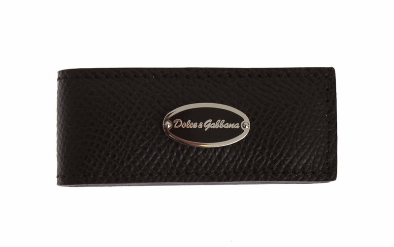 Pince à billets magnétique en cuir marron Dolce &amp; Gabbana pour homme