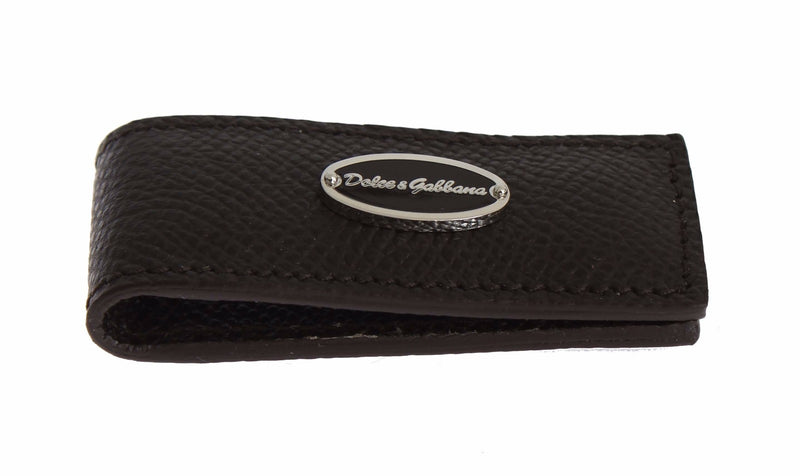 Pince à billets magnétique en cuir marron Dolce &amp; Gabbana pour homme