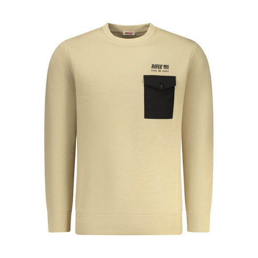 Sweat-shirt homme en coton beige Rifle