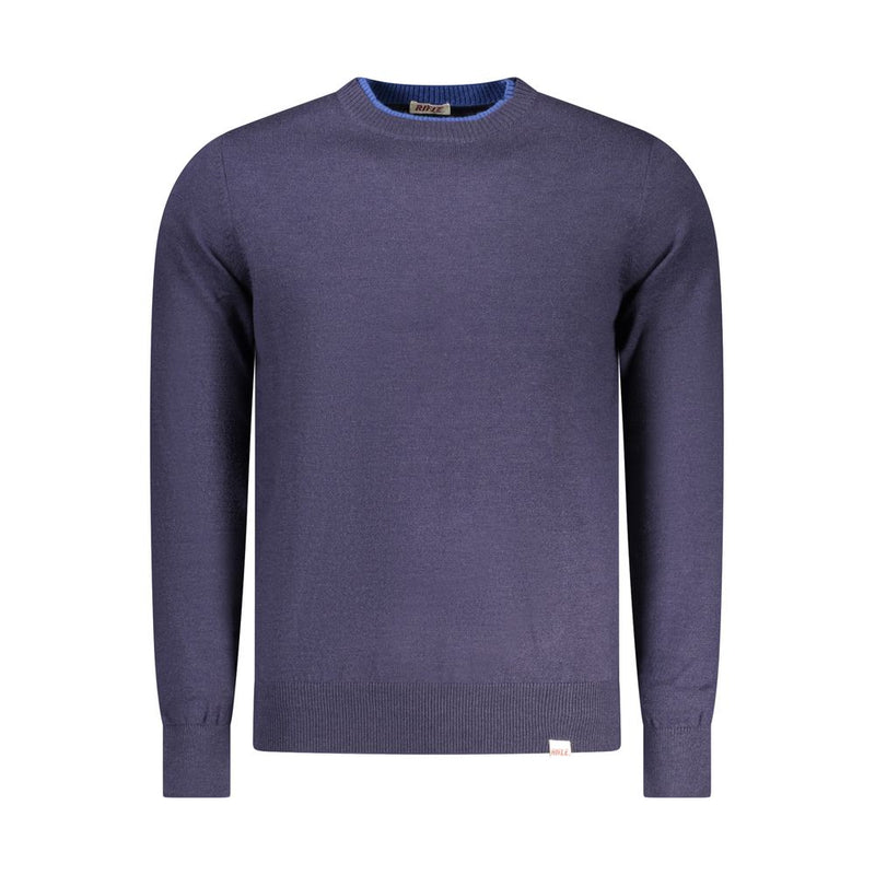 Rifle Blue Polyester Men's Sweater - Contemporary Knitwear