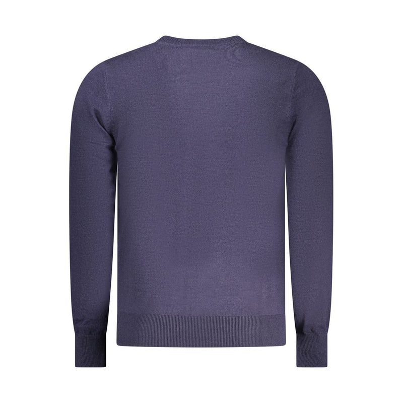 Rifle Blue Polyester Men's Sweater - Contemporary Knitwear