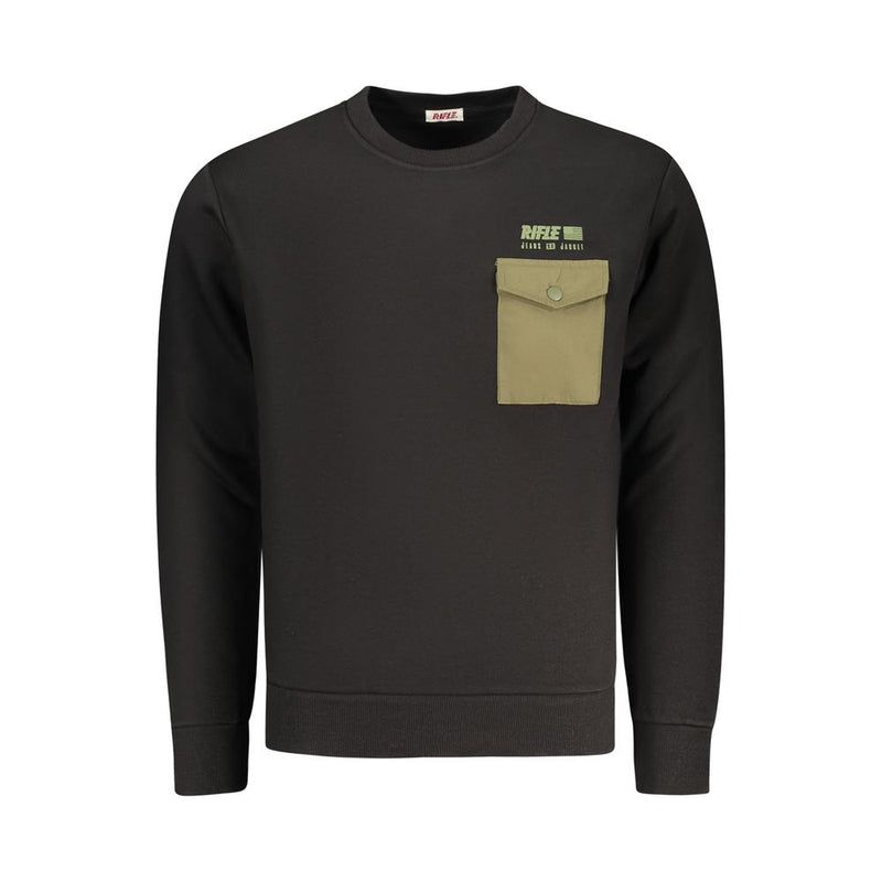 Rifle Black Cotton Men's Sweatshirt - Stylish Comfort