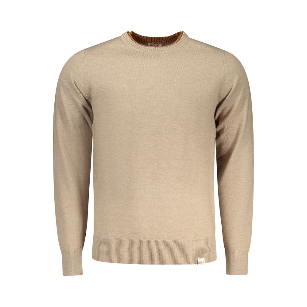 Pull homme en polyester beige fusil