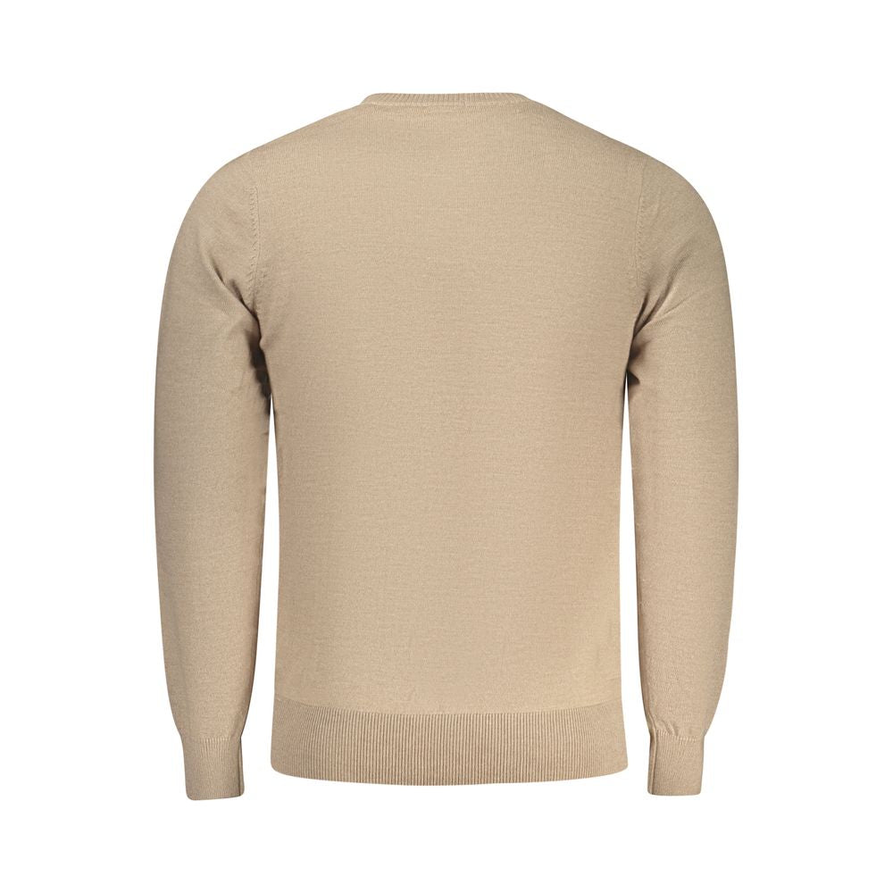 Pull homme en polyester beige fusil