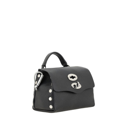 Zanellato Black Calf Leather Bos Taurus Shoulder Bag