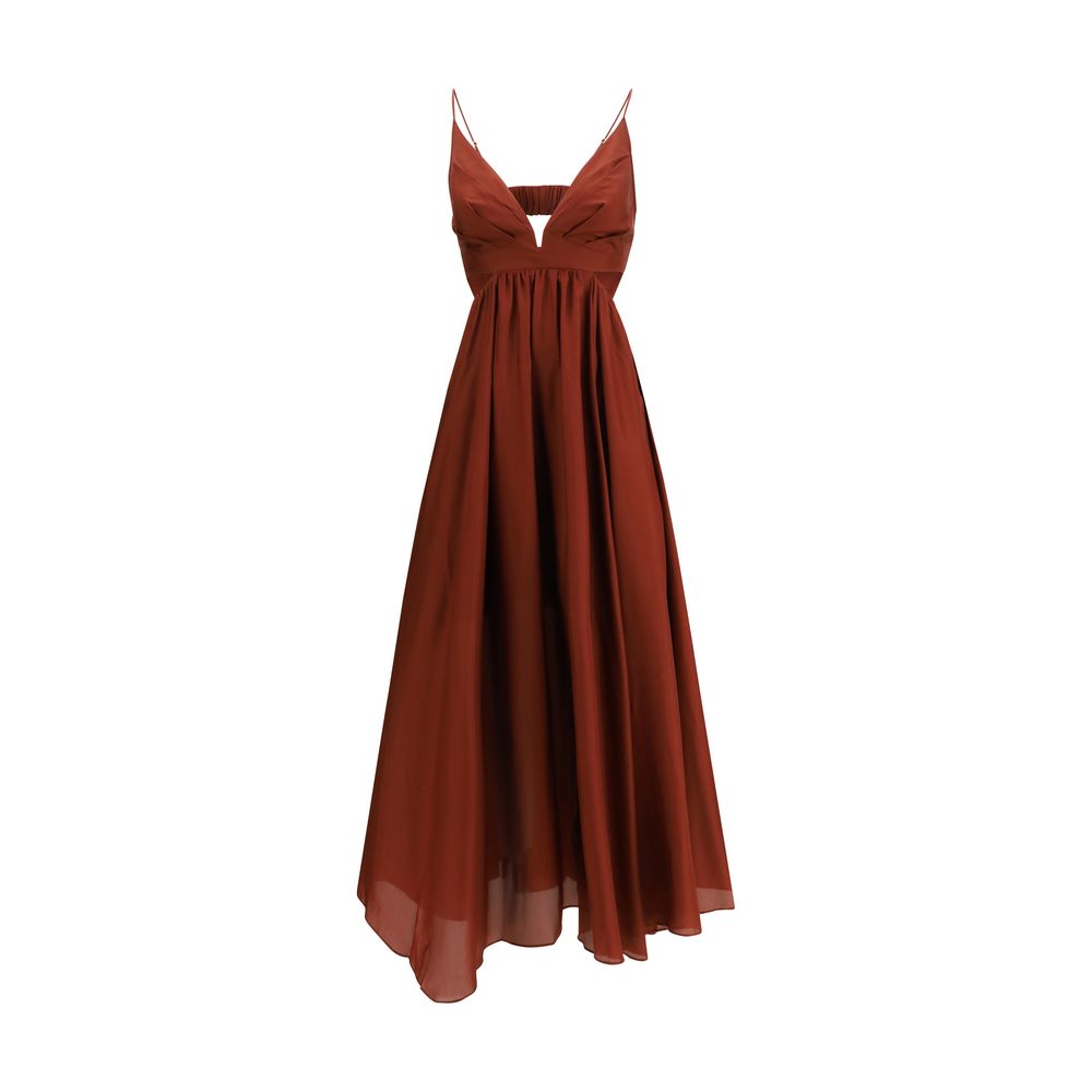 Robe longue en soie bordeaux Zimmermann