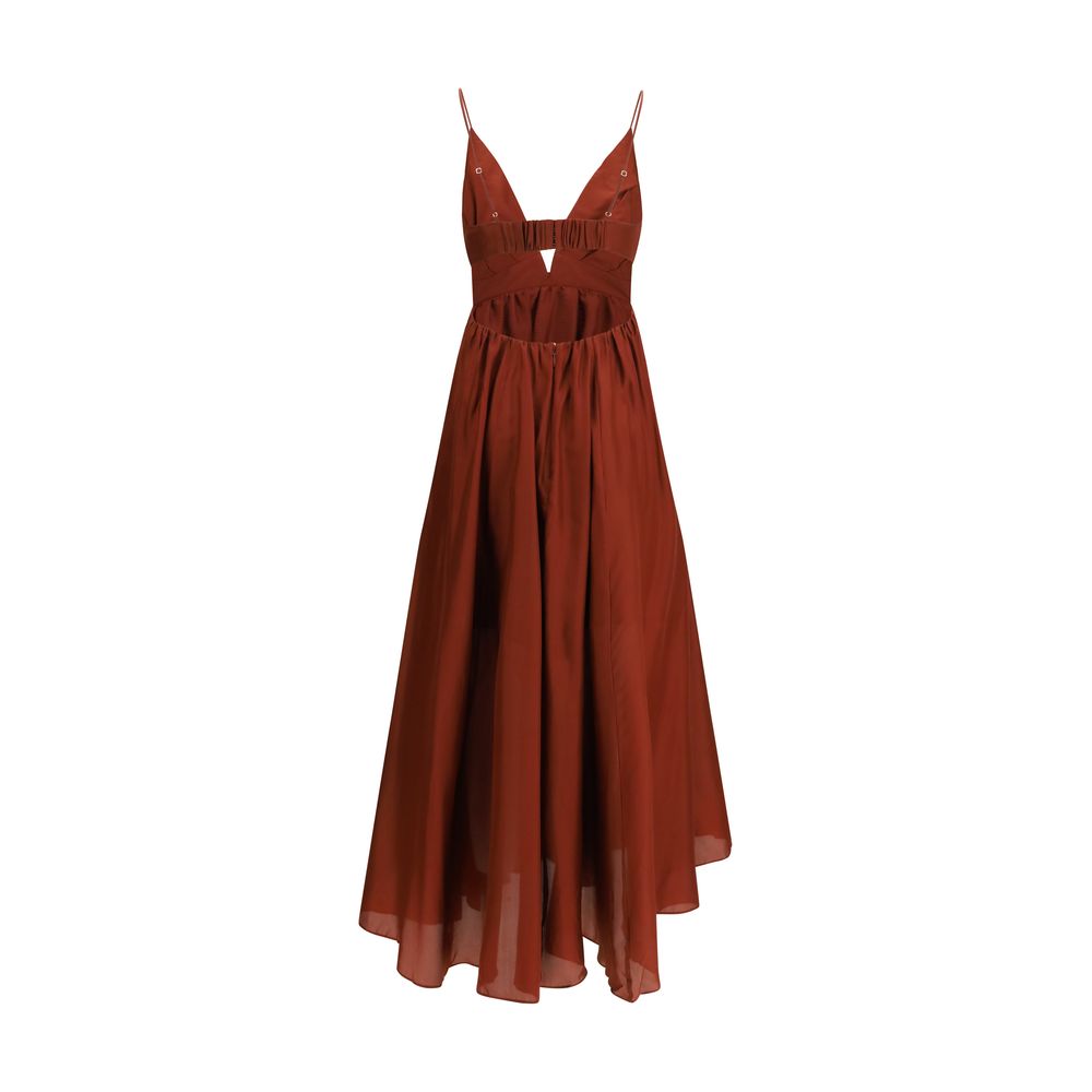 Robe longue en soie bordeaux Zimmermann