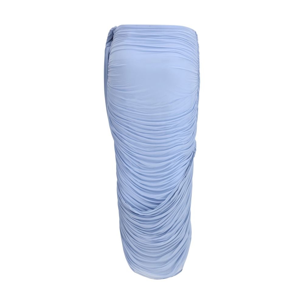 Jupe Midi en Cuivre Bleu Clair Magda Butrym