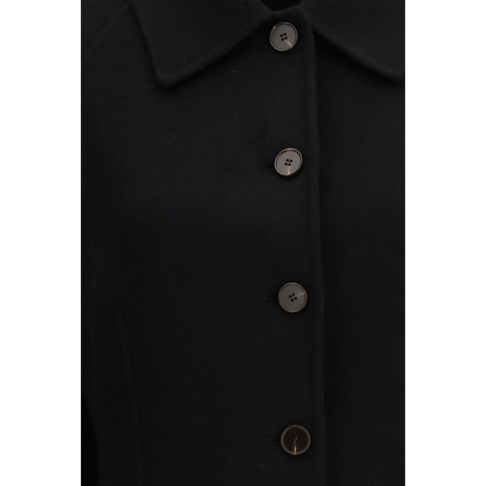 Manteau en laine noire Rohe