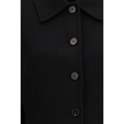 Manteau en laine noire Rohe