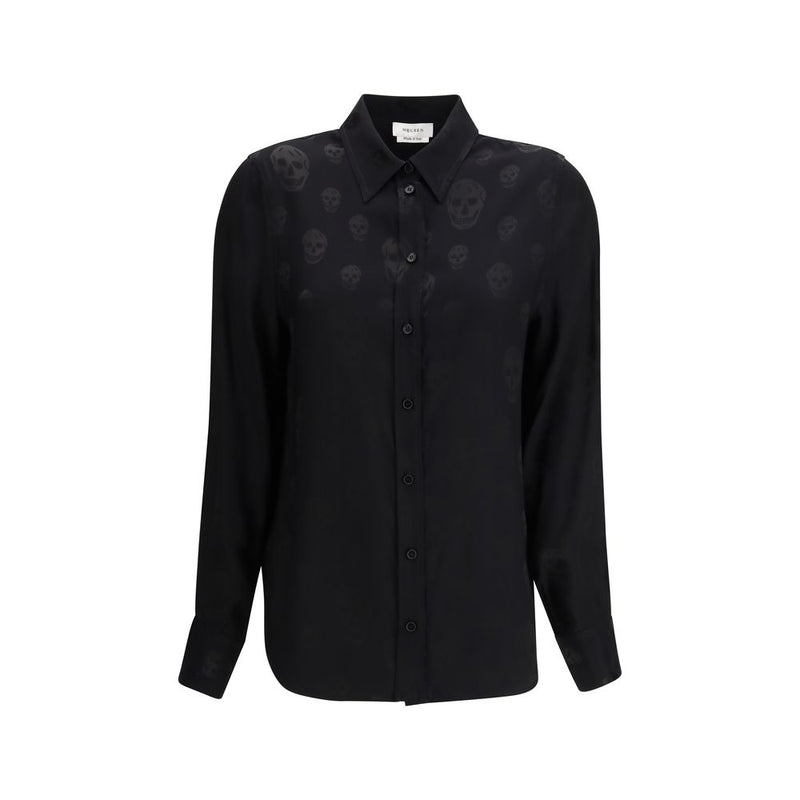 Alexander McQueen Black Viscose Skull Pattern Shirt