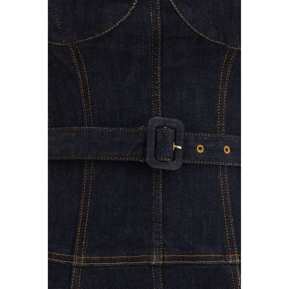 Robe décontractée en coton bleu Self-Portrait