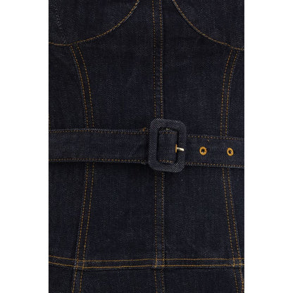 Robe décontractée en coton bleu Self-Portrait