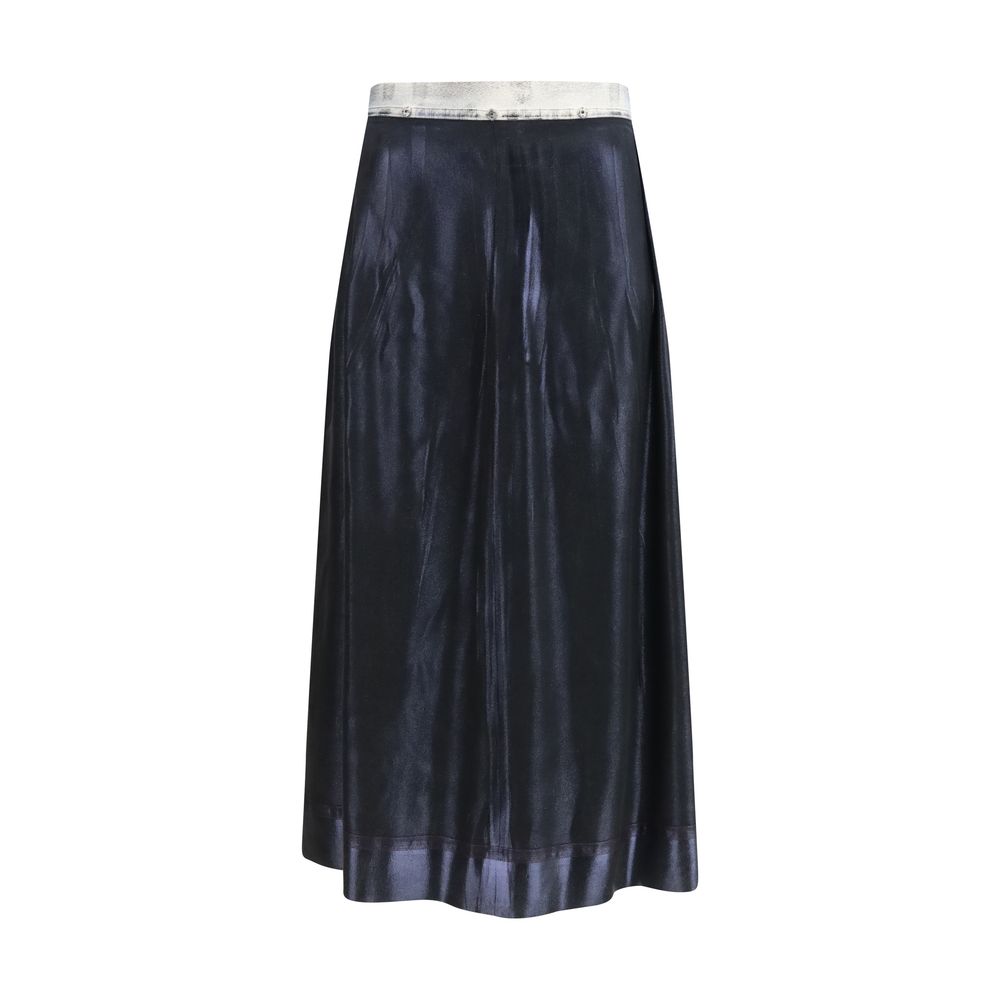 Jupe midi en acétate bleu Margiela