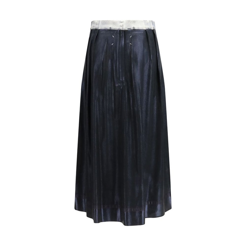 Jupe midi en acétate bleu Margiela