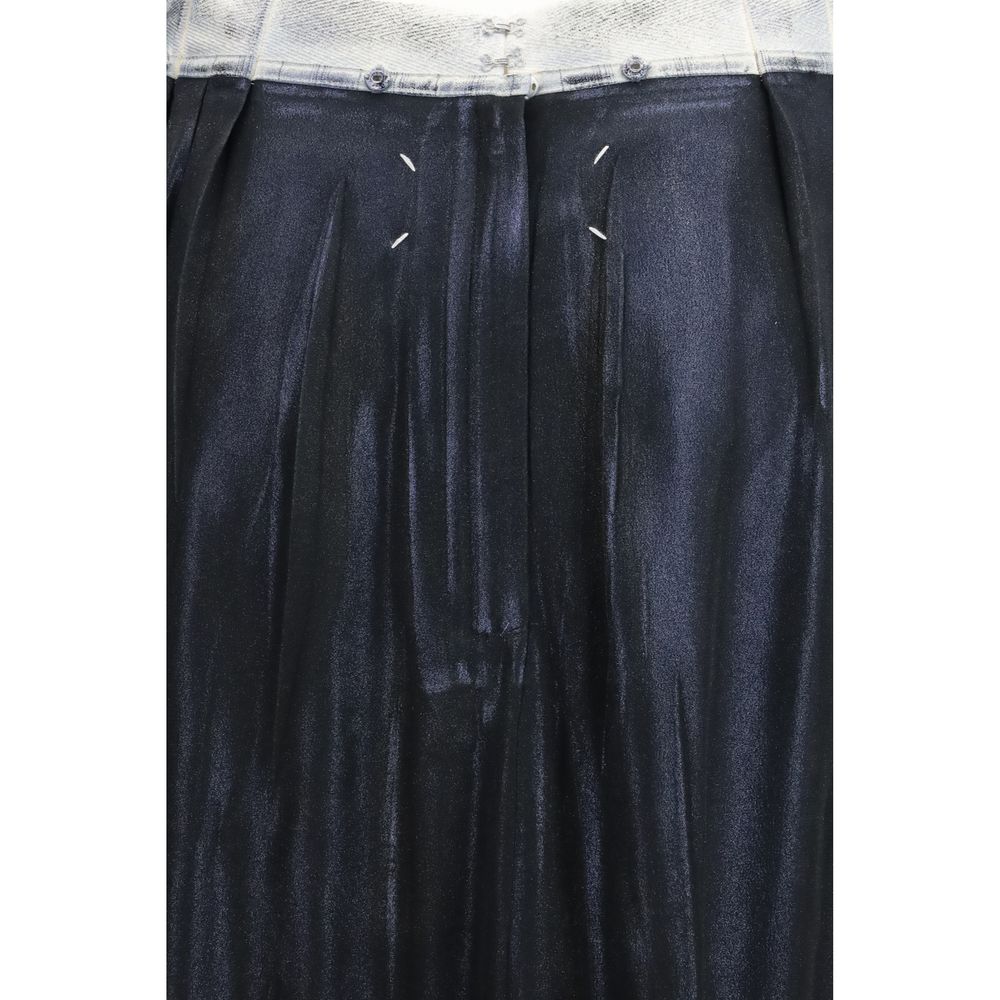 Jupe midi en acétate bleu Margiela