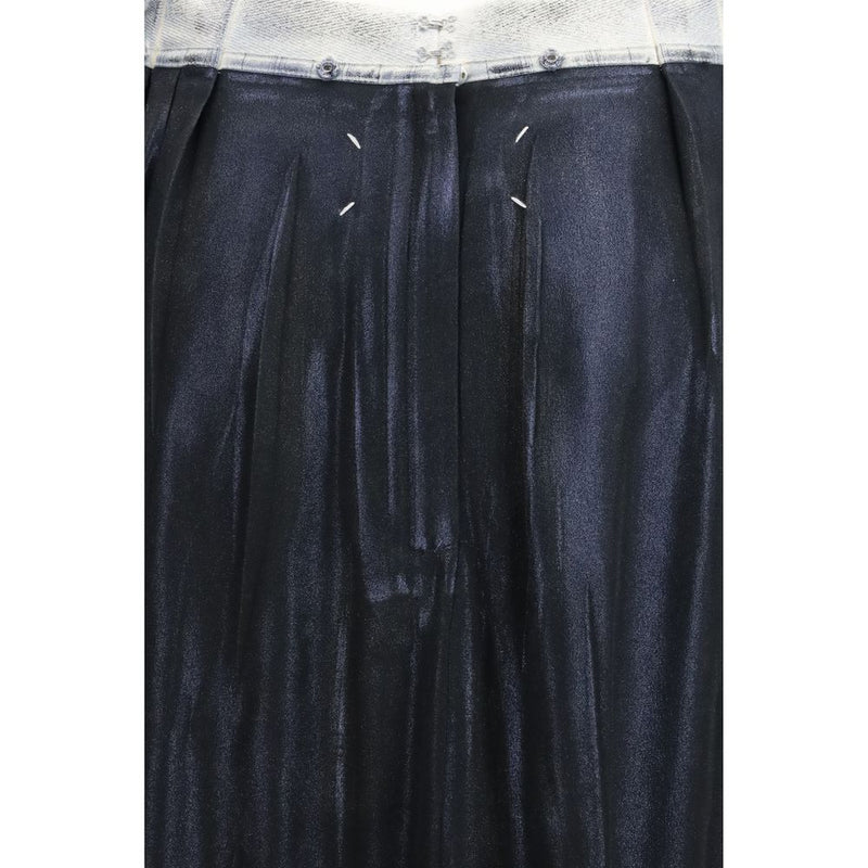 Jupe midi en acétate bleu Margiela