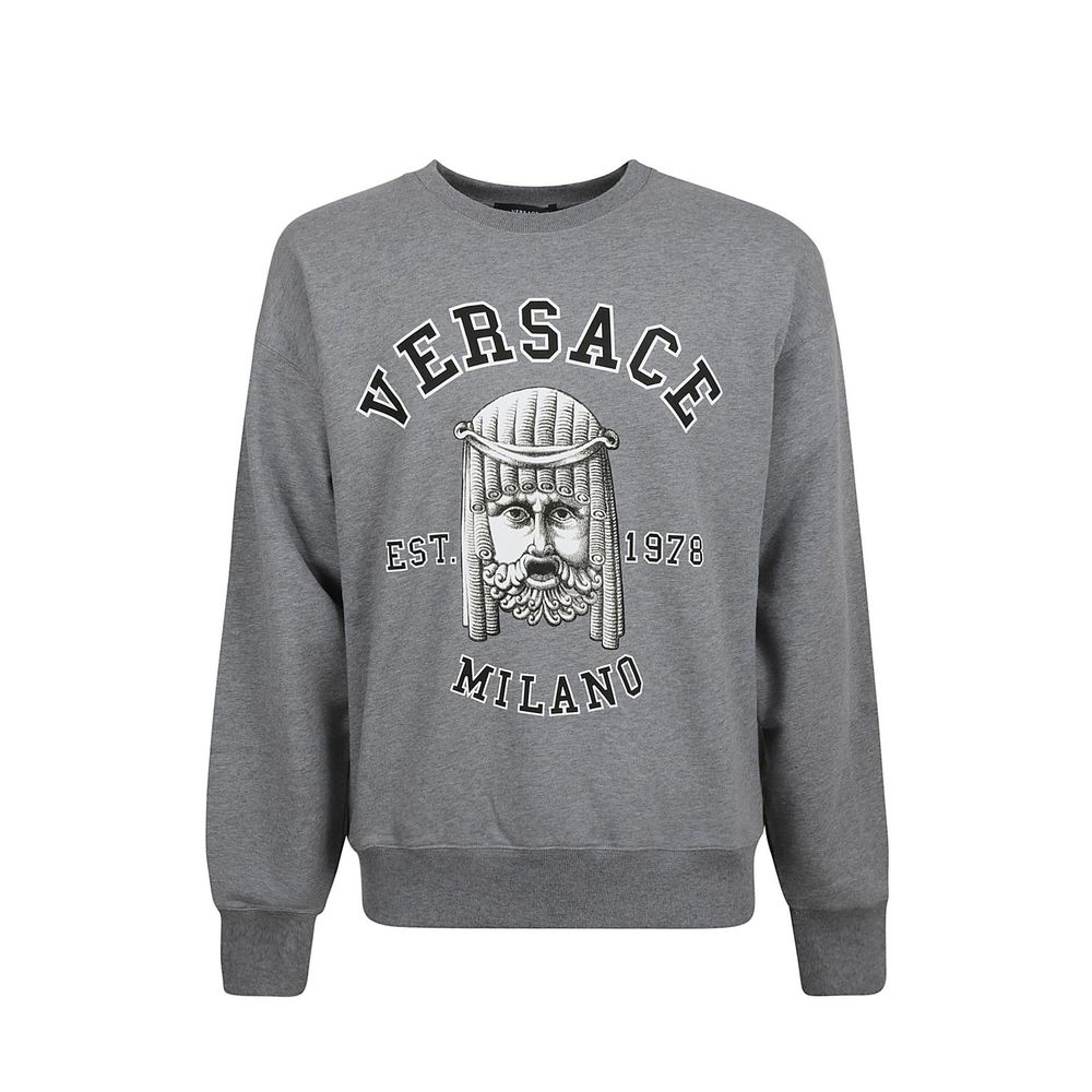 Sweat-shirt gris en coton Versace