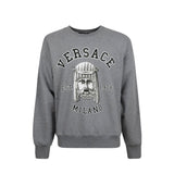 Sweat-shirt gris en coton Versace