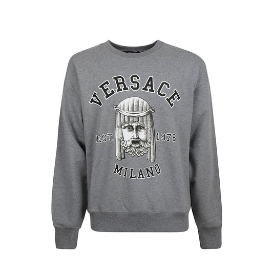 Sweat-shirt gris en coton Versace