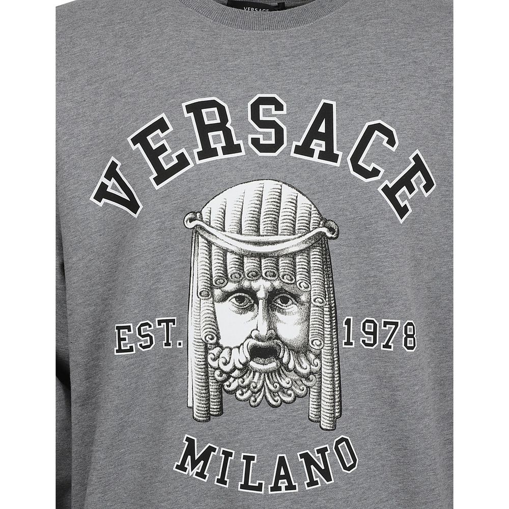 Sweat-shirt gris en coton Versace