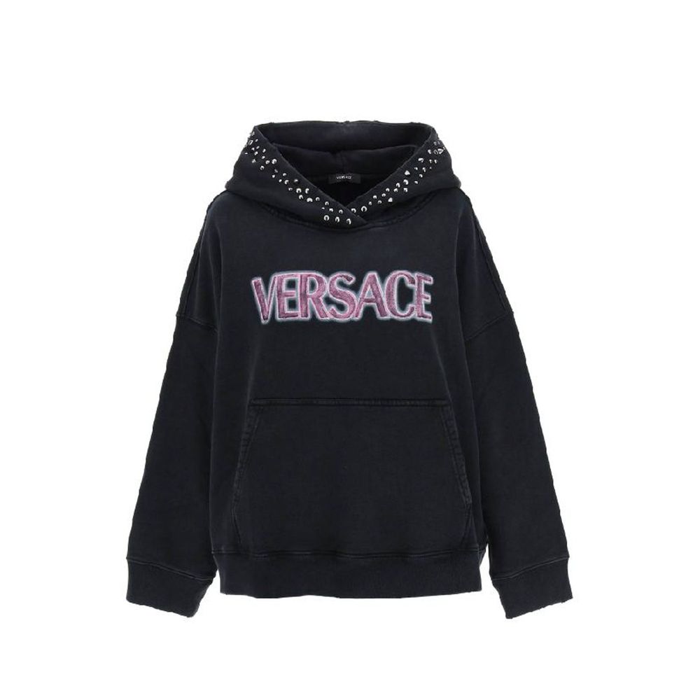 Versace Black Cotton Sweatshirt for Women - Ultimate Comfort & Style