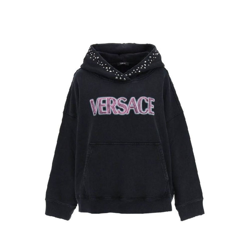 Versace Black Cotton Sweatshirt for Women - Stylish & Comfortable