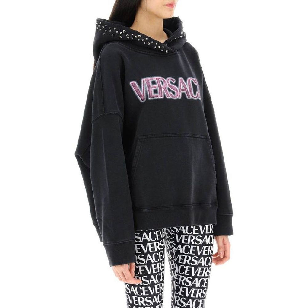 Versace Black Cotton Sweatshirt for Women - Ultimate Comfort & Style