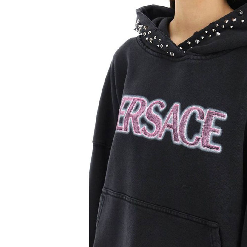 Versace Black Cotton Sweatshirt for Women - Stylish & Comfortable
