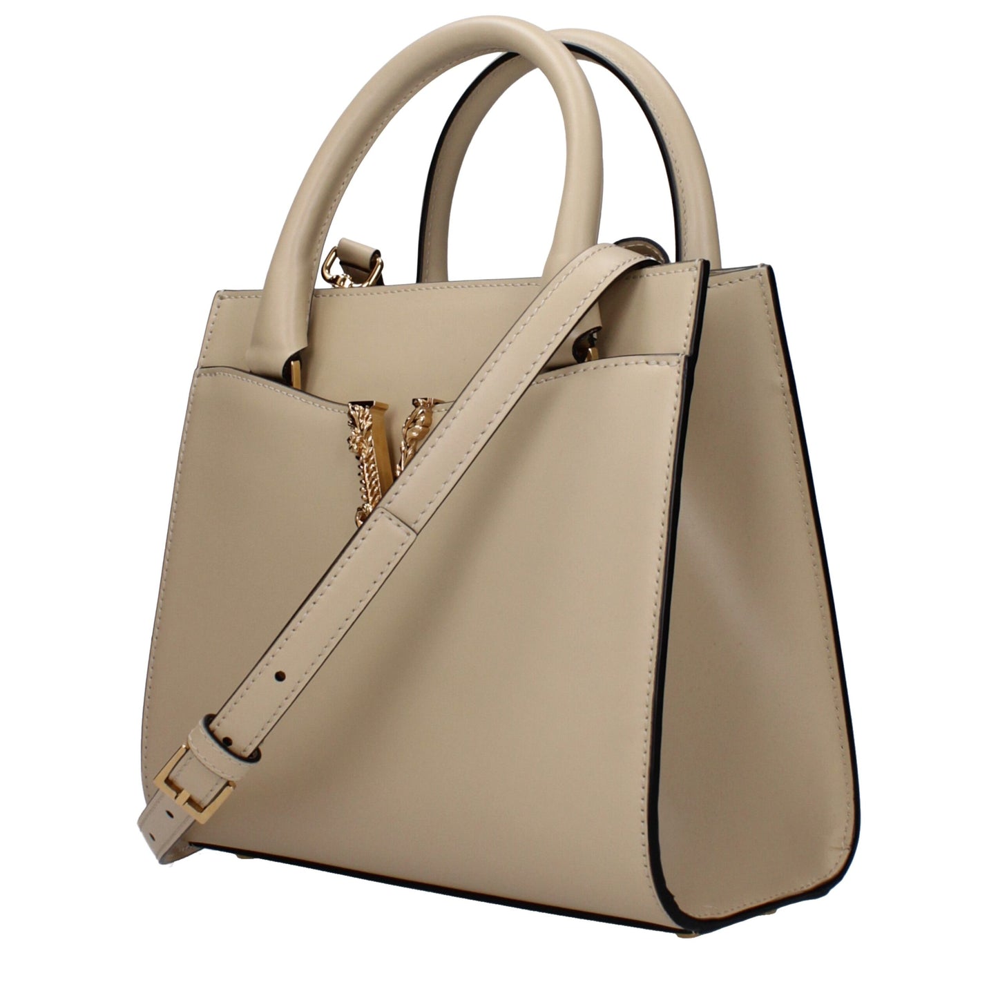 Sac à main Versace en cuir beige