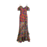 Etro Multicolor Silk Casual Dress - Asymmetric V-Neck Design