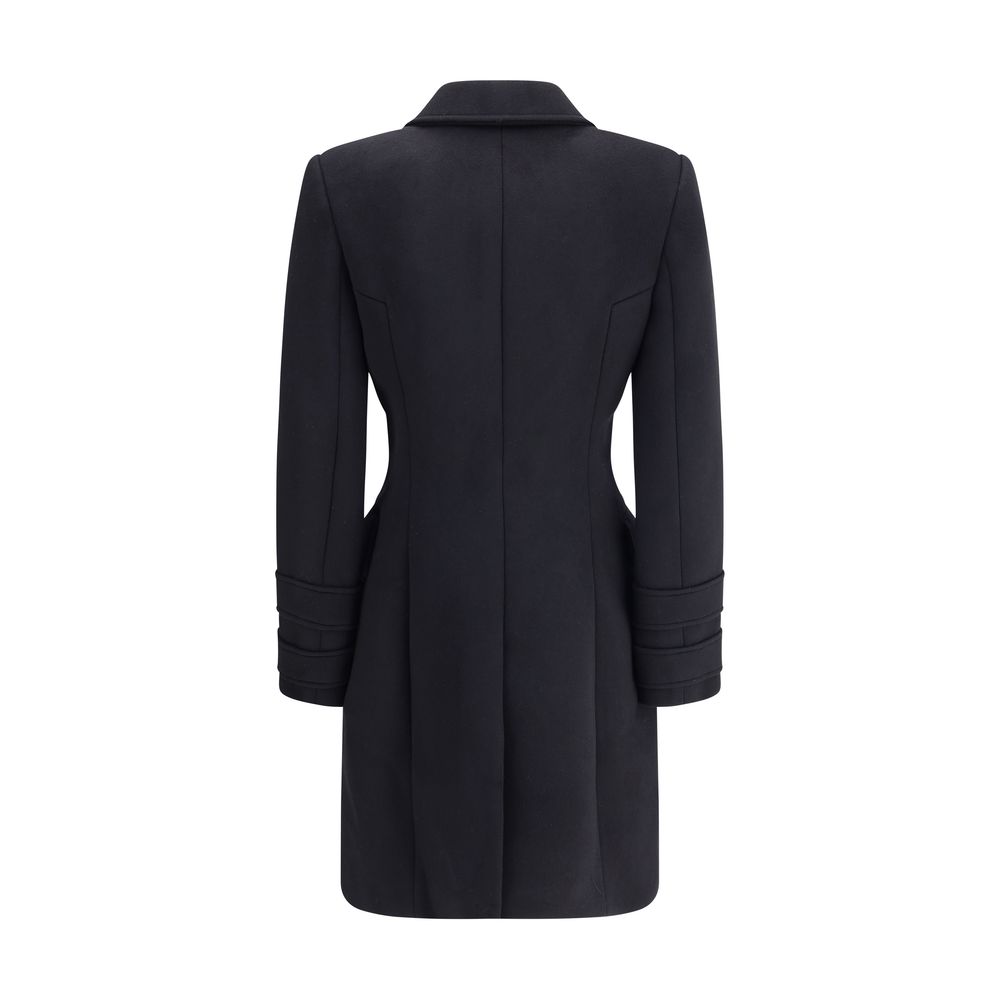 Manteau en laine polaire noire Balmain